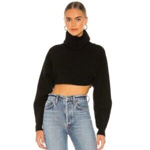 NWT House of Harlow 1960 Black Crop Turtleneck Sweater